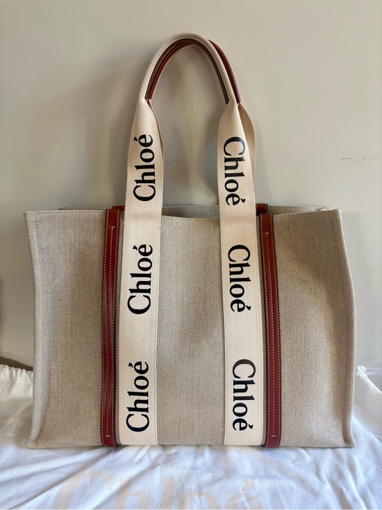 Chloe Handbags - Chloé Large “WOODY” Canvas Tote